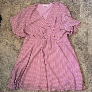 Pink Polka Dot Wrap Dress